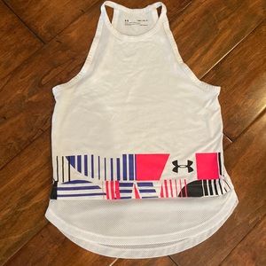 Under Armour Girls YM tank top. White.